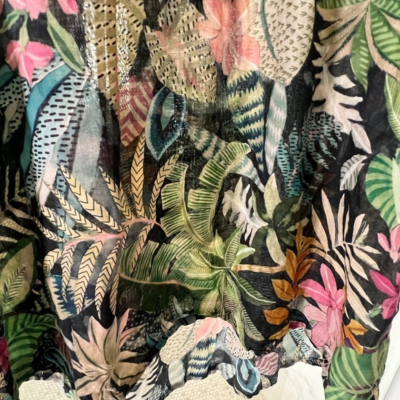 Johnny Was Tropical Puff Sleeve Dress - Picture 13 of 16